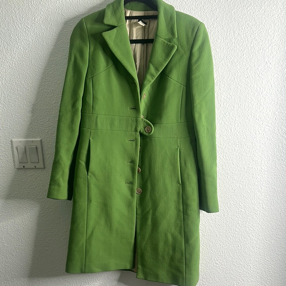 J crew vintage Green wool Women's Coat size 6 - Picture 4 of 13